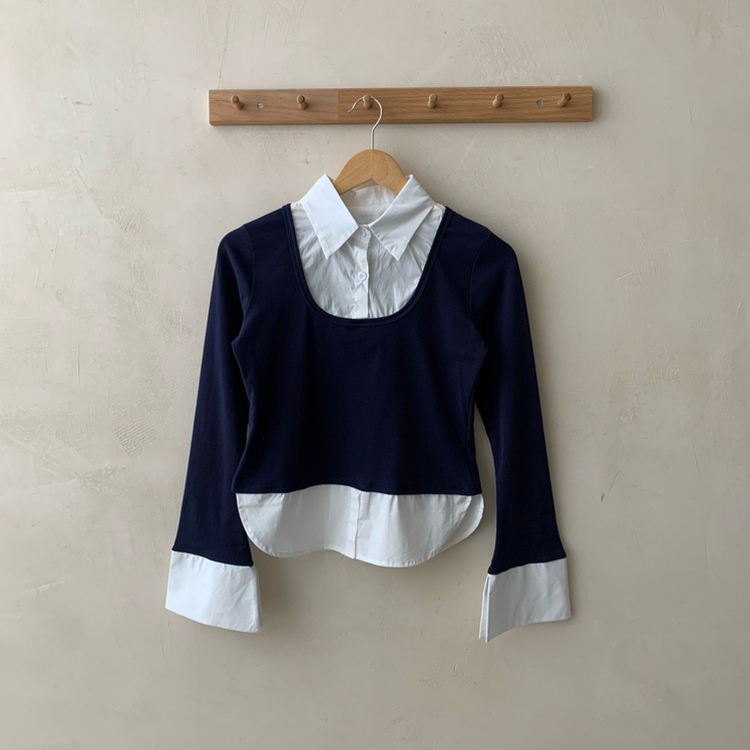 スリムレイヤード長袖Ｔシャツ