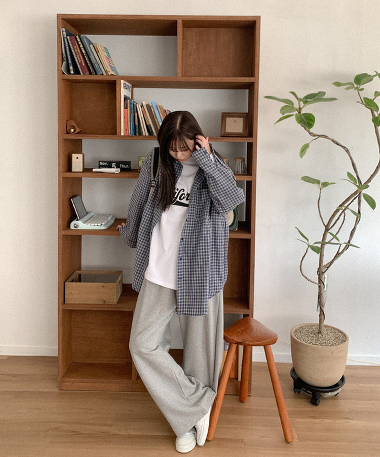 ダーツワイドバンディングパンツ GREY