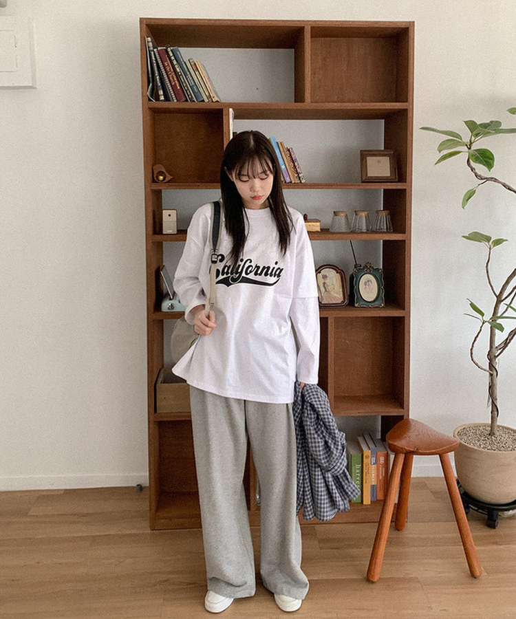 ダーツワイドバンディングパンツ GREY