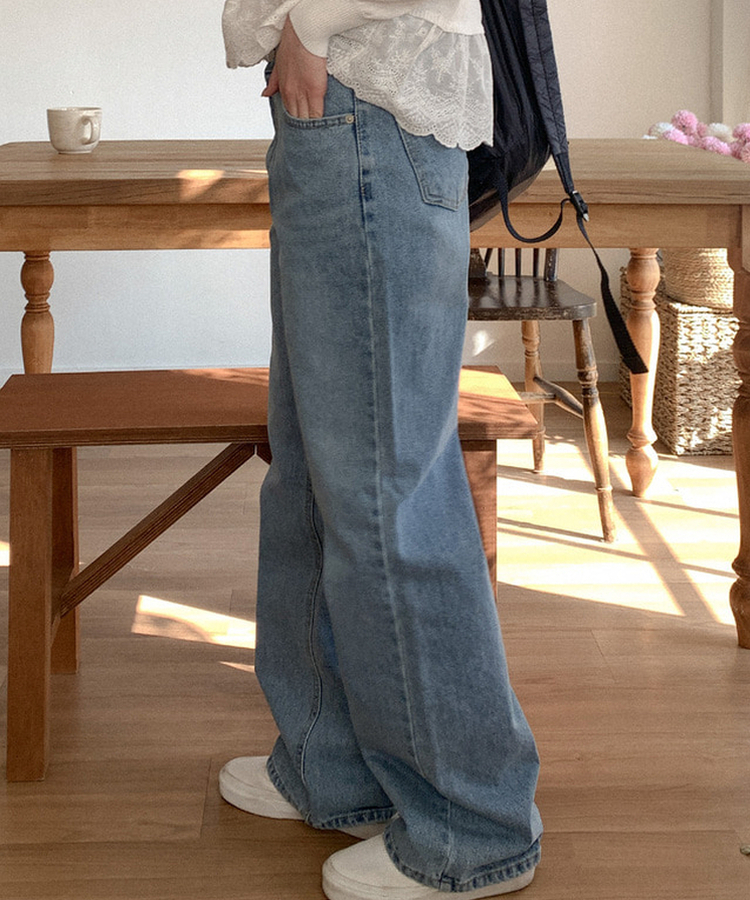 ワイドデニムパンツ LIGHT DENIM