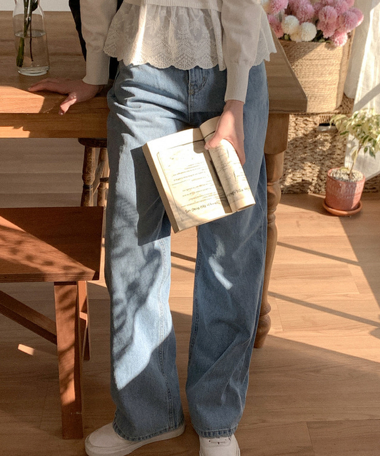 ワイドデニムパンツ LIGHT DENIM