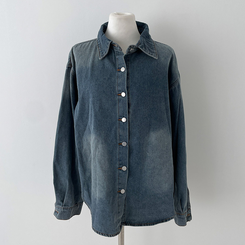 올티 데님 워싱 청남방 숏팬츠 투피스 세트