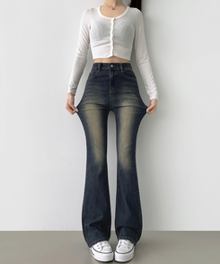 2XL일자 부츠컷 부담스럽지 않은 스판 데님팬츠 진청