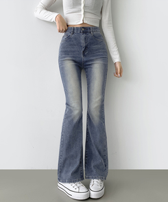 2XL일자 부츠컷 부담스럽지 않은 스판 데님팬츠 중청