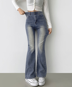 2XL일자 부츠컷 부담스럽지 않은 스판 데님팬츠 중청