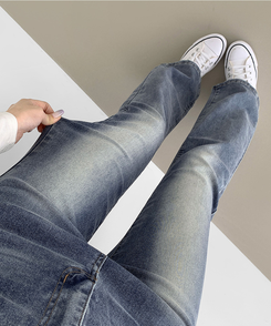 2XL일자 부츠컷 부담스럽지 않은 스판 데님팬츠 중청