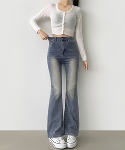 2XL일자 부츠컷 부담스럽지 않은 스판 데님팬츠 중청