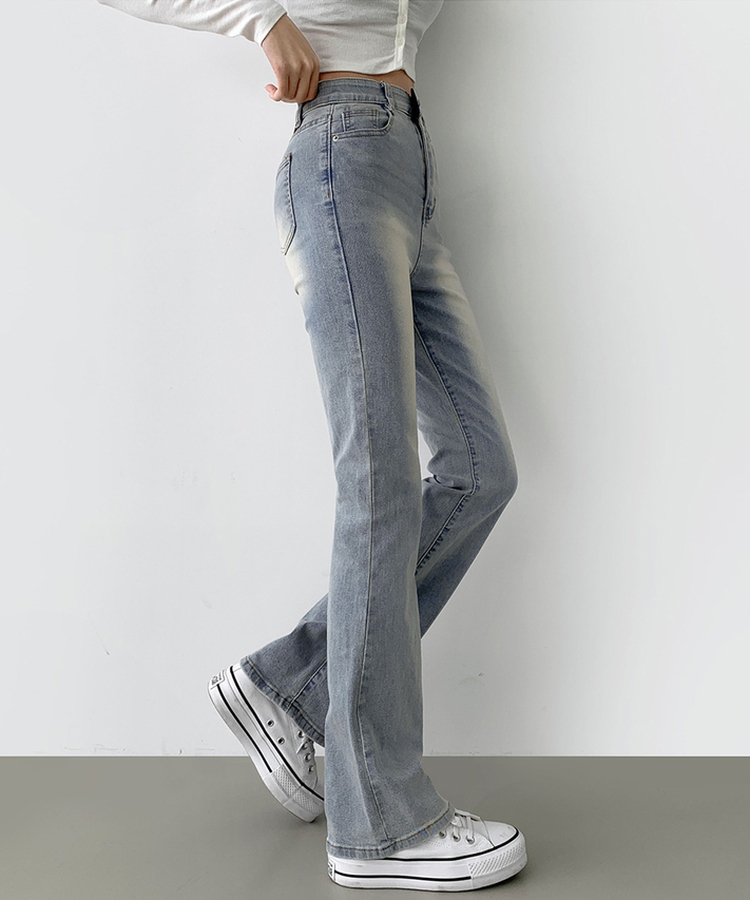 2XL일자 부츠컷 부담스럽지 않은 스판 데님팬츠 아이스