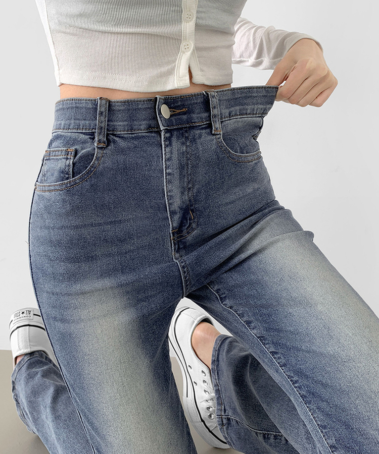 2XL일자 부츠컷 부담스럽지 않은 스판 데님팬츠 중청