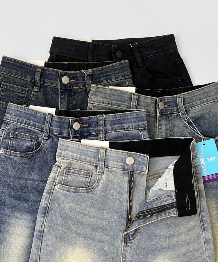 2XL일자 부츠컷 부담스럽지 않은 스판 데님팬츠