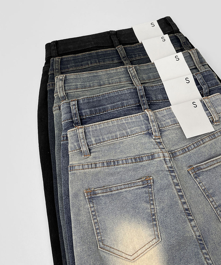 2XL일자 부츠컷 부담스럽지 않은 스판 데님팬츠