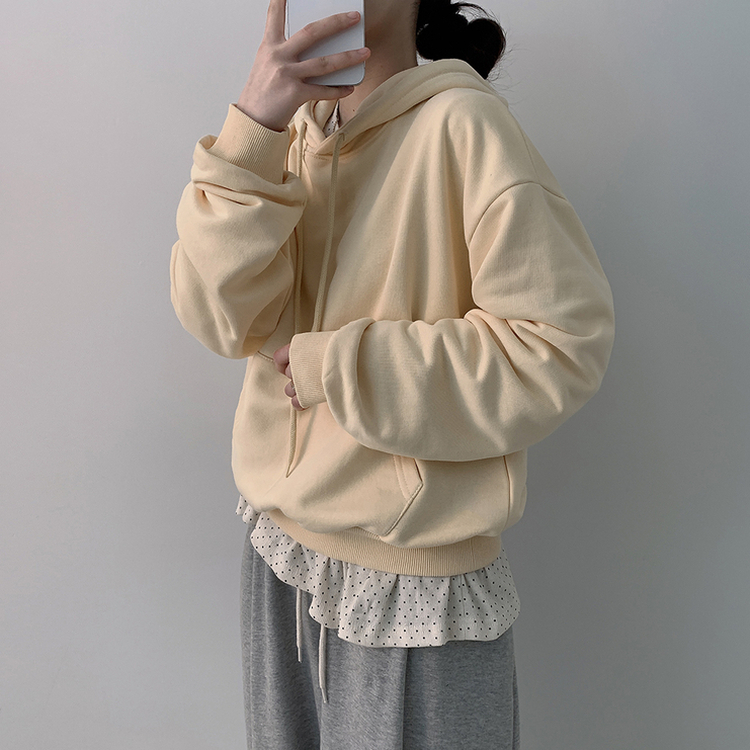 オーバーフィットベーシック無地フード(12color) LIGHT YELLOW