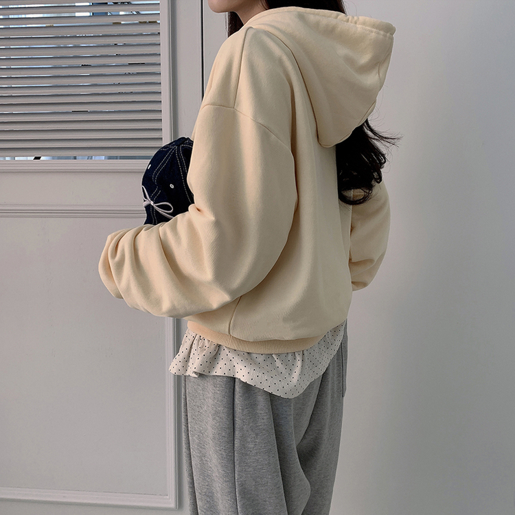 オーバーフィットベーシック無地フード(12color) LIGHT YELLOW