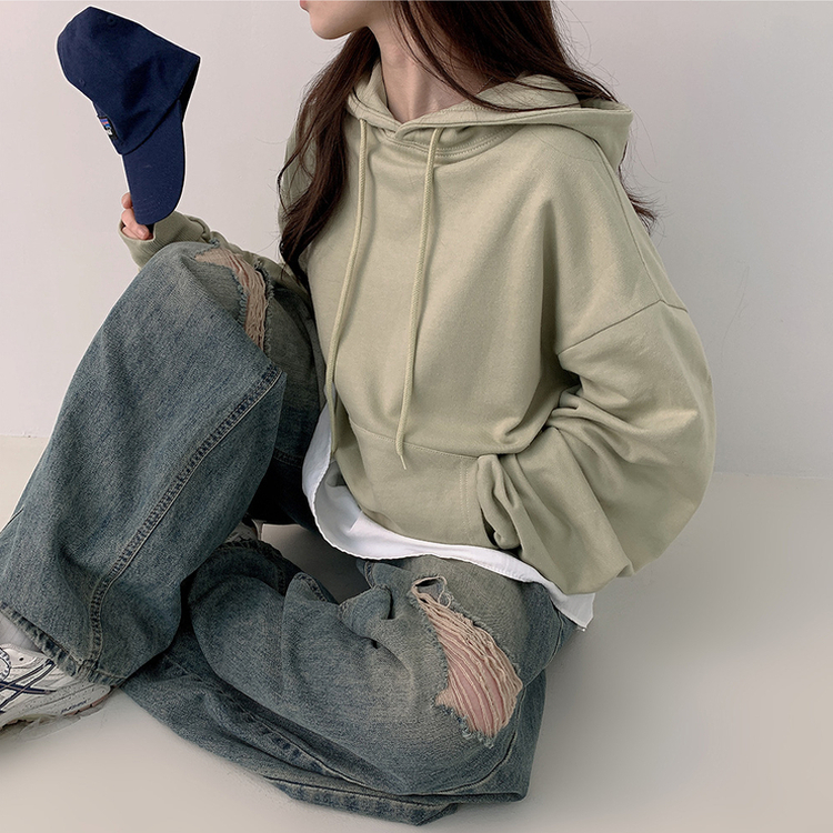 オーバーフィットベーシック無地フード(12color) LIGHT GREEN