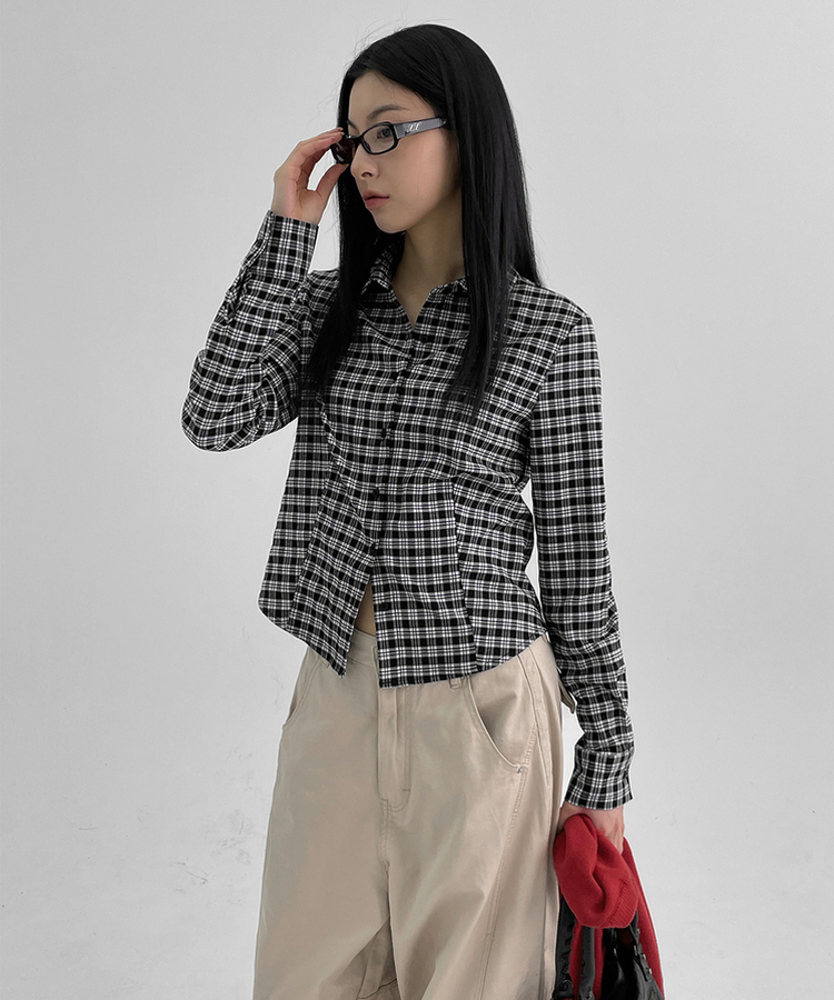 デイリーチェックシャツ BLACK