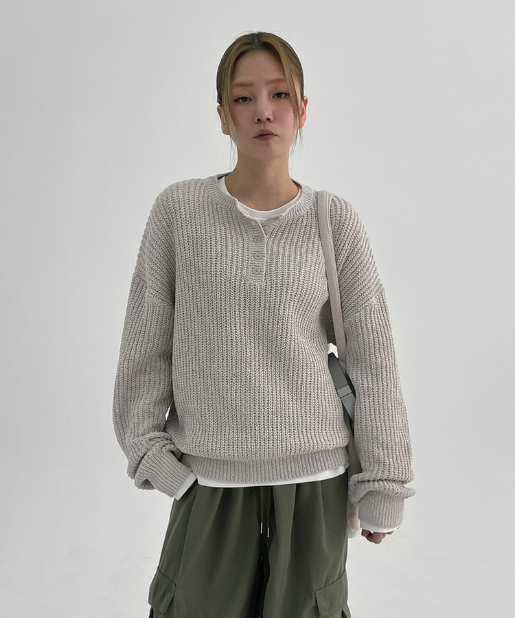 カラーボカシボタンニット BEIGE