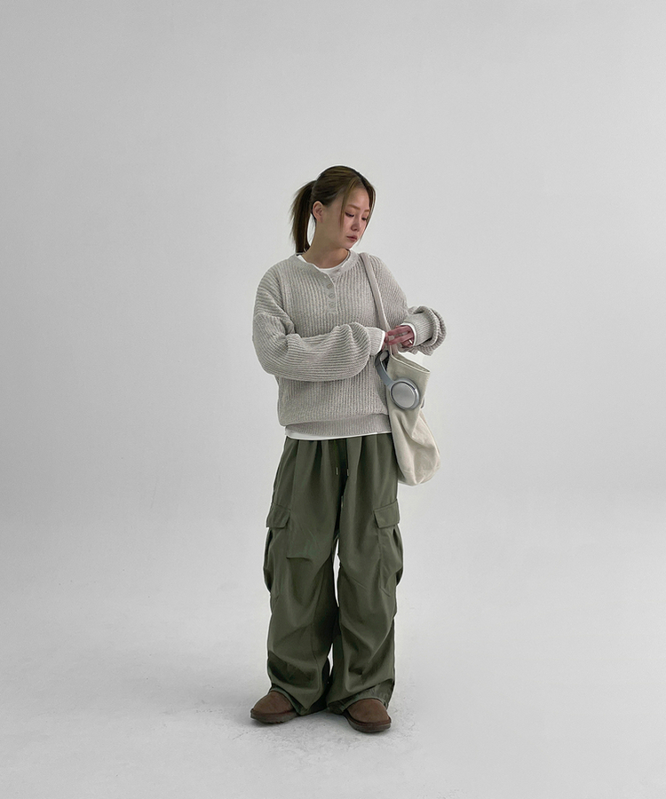 カラーボカシボタンニット BEIGE