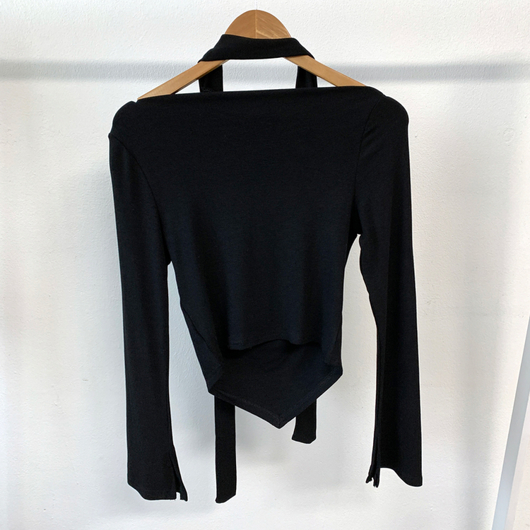 【マフラー付き】シャーリングスパンオフショルダーTシャツ