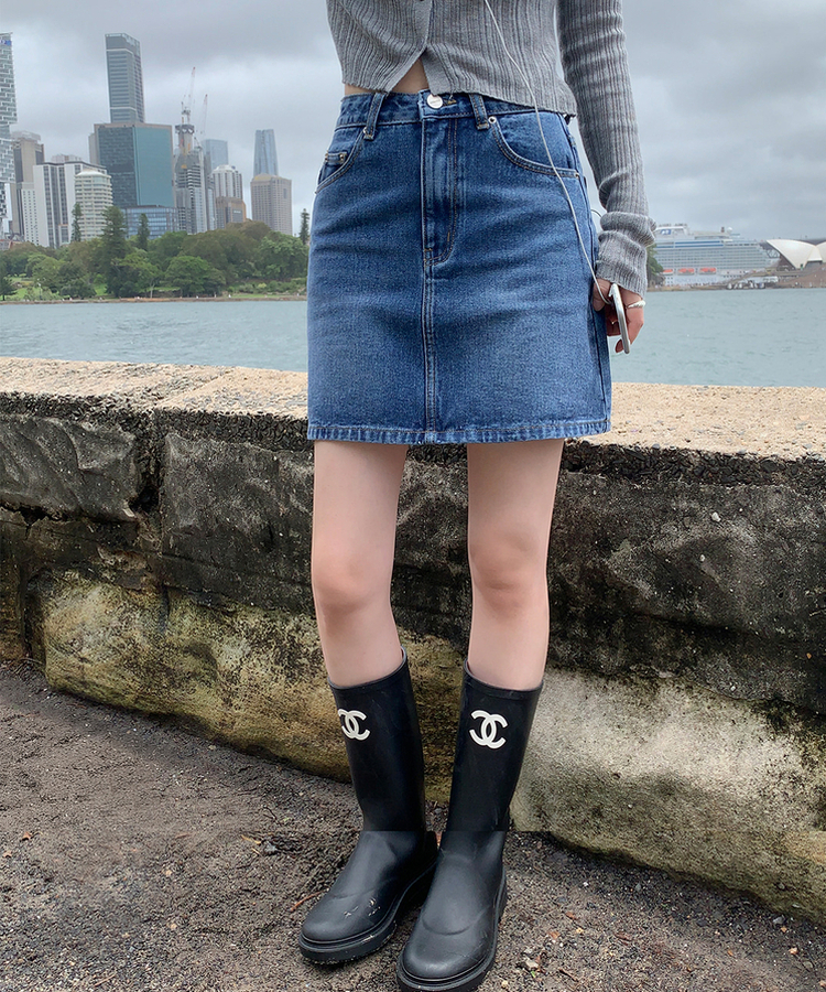 【丈別】ウォッシングデニムスカート DARK DENIM