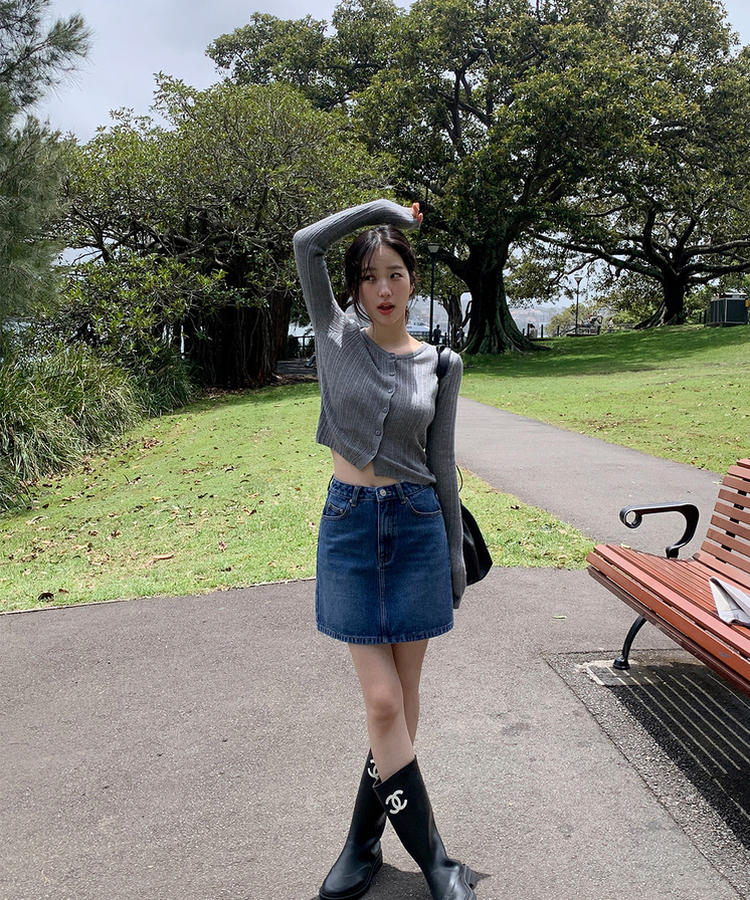 【丈別】ウォッシングデニムスカート DARK DENIM