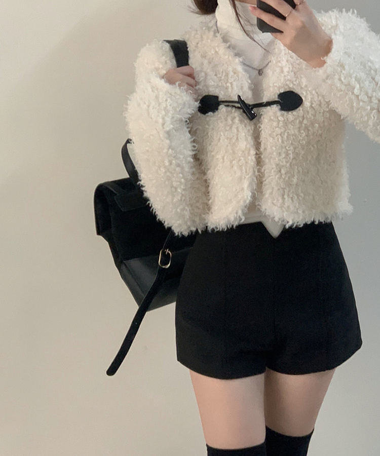 ベロアミンクショートパンツ(5color) BLACK