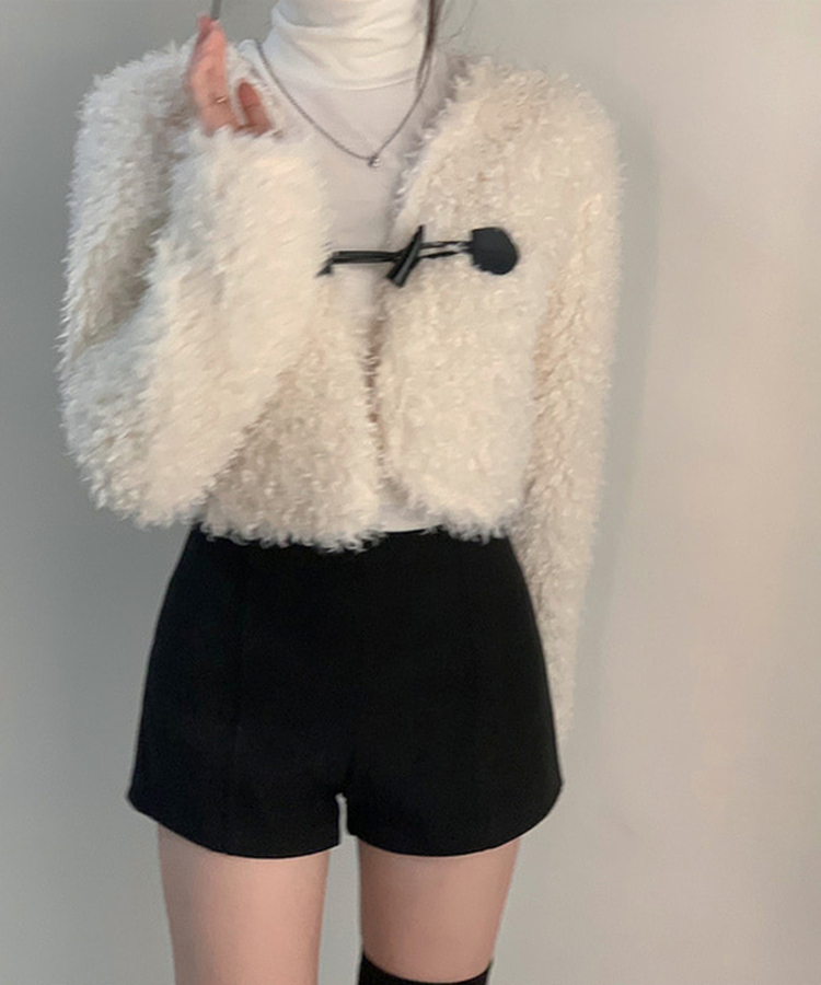 ベロアミンクショートパンツ(5color) BLACK