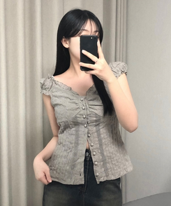 半袖Tシャツ レースビスチェショルダーキャミソール GREY