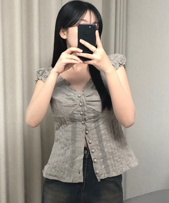 半袖Tシャツ レースビスチェショルダーキャミソール GREY
