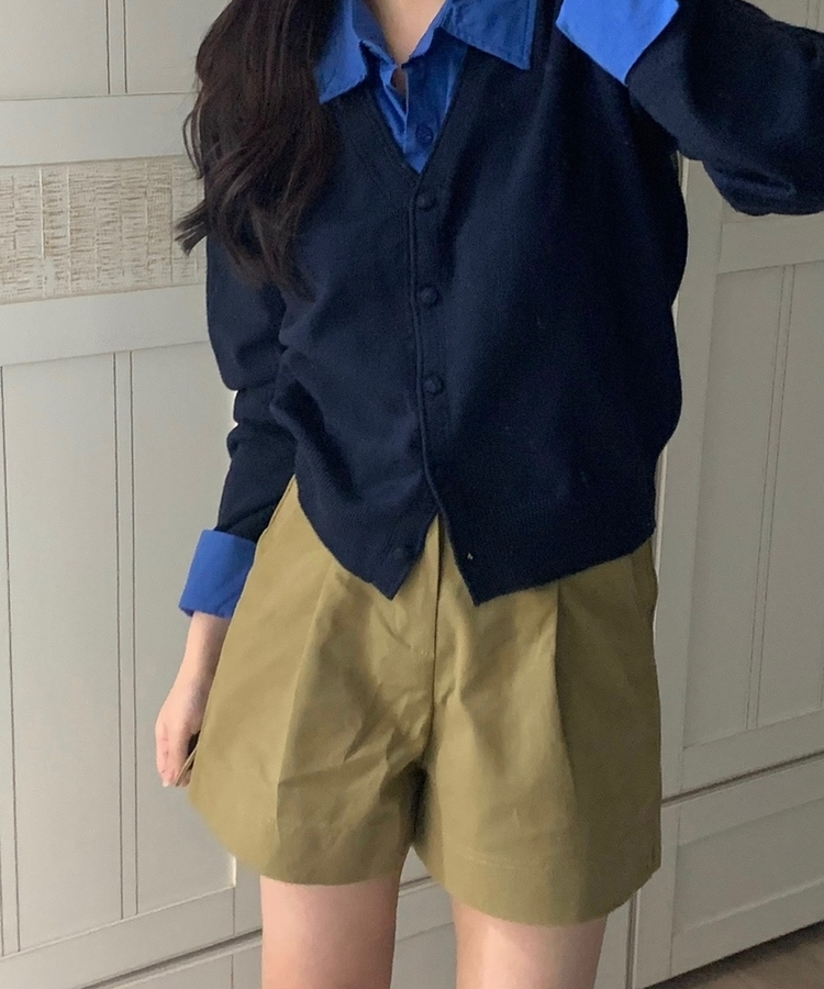 【ベルト付き】ピンタックバミューダショートパンツ BROWN