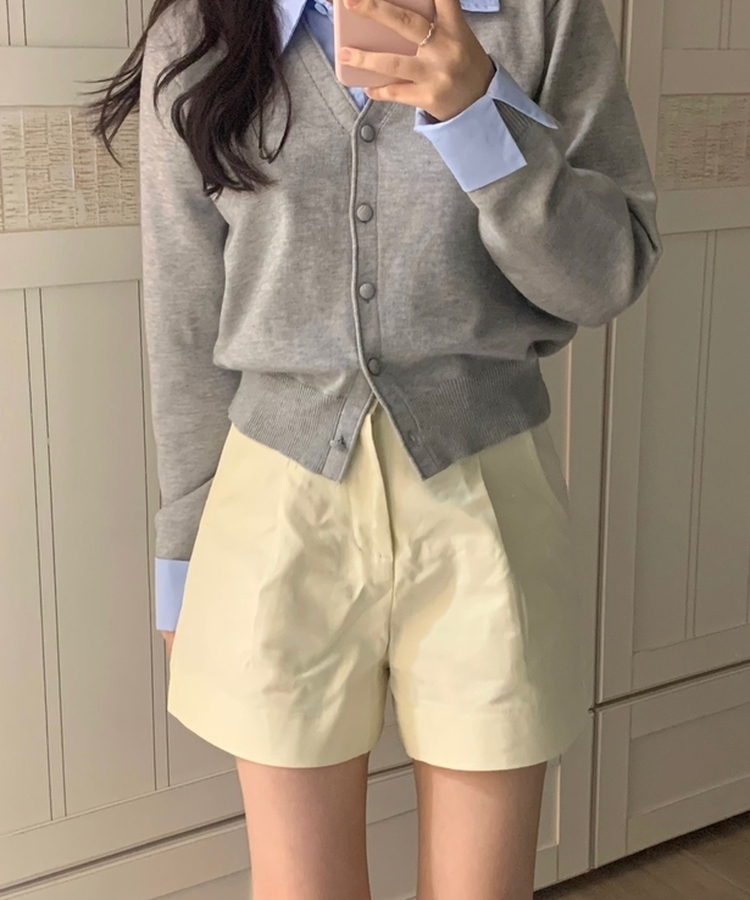 【ベルト付き】ピンタックバミューダショートパンツ IVORY