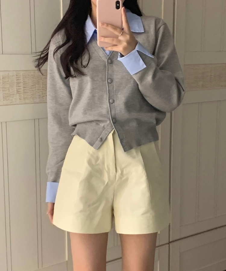 【ベルト付き】ピンタックバミューダショートパンツ IVORY