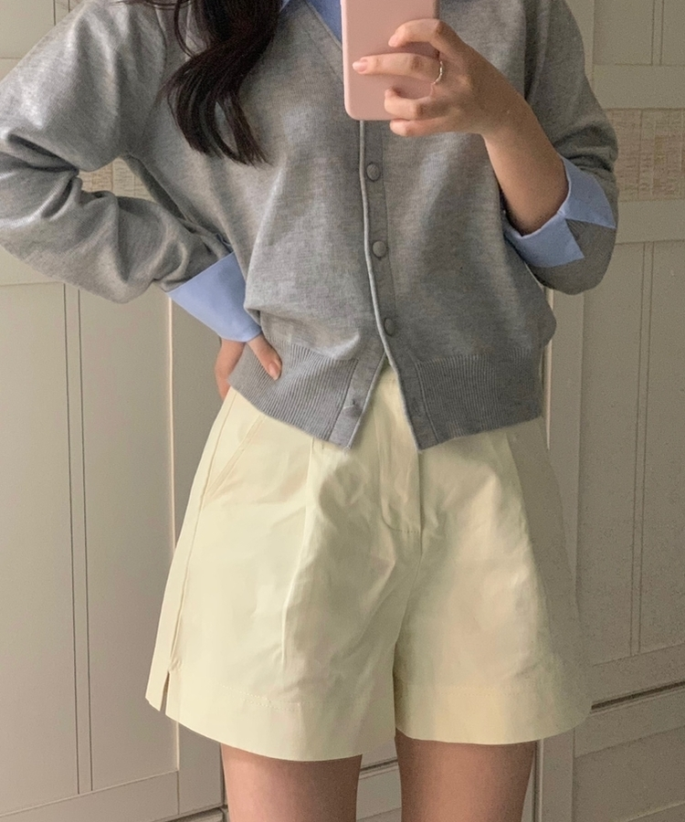 【ベルト付き】ピンタックバミューダショートパンツ IVORY