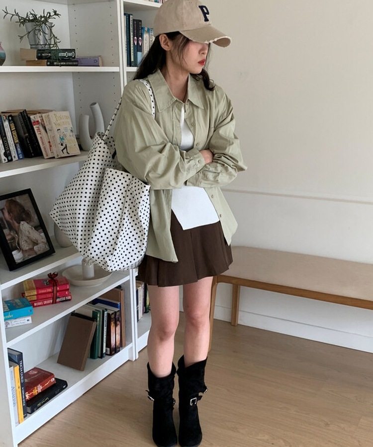 プリーツスAラインミニスカートパンツ(5color) BROWN