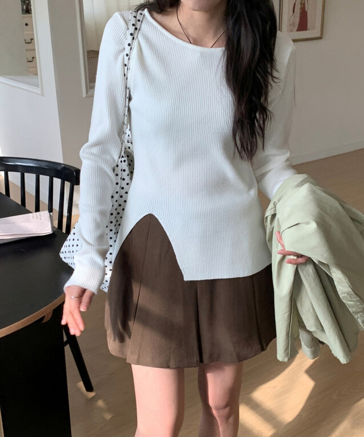 プリーツスAラインミニスカートパンツ(5color) BROWN