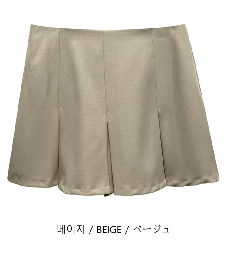 プリーツスAラインミニスカートパンツ(5color)