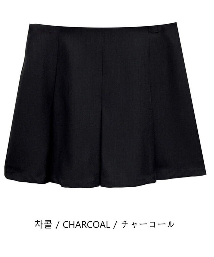 プリーツスAラインミニスカートパンツ(5color)