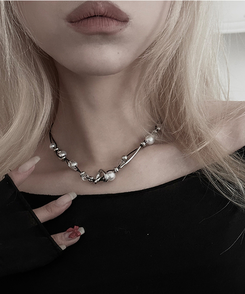 シルバーハートチョーカーネックレス|ネックレス|韓国 シルバーハートチョーカーネックレス|ネックレス|韓国