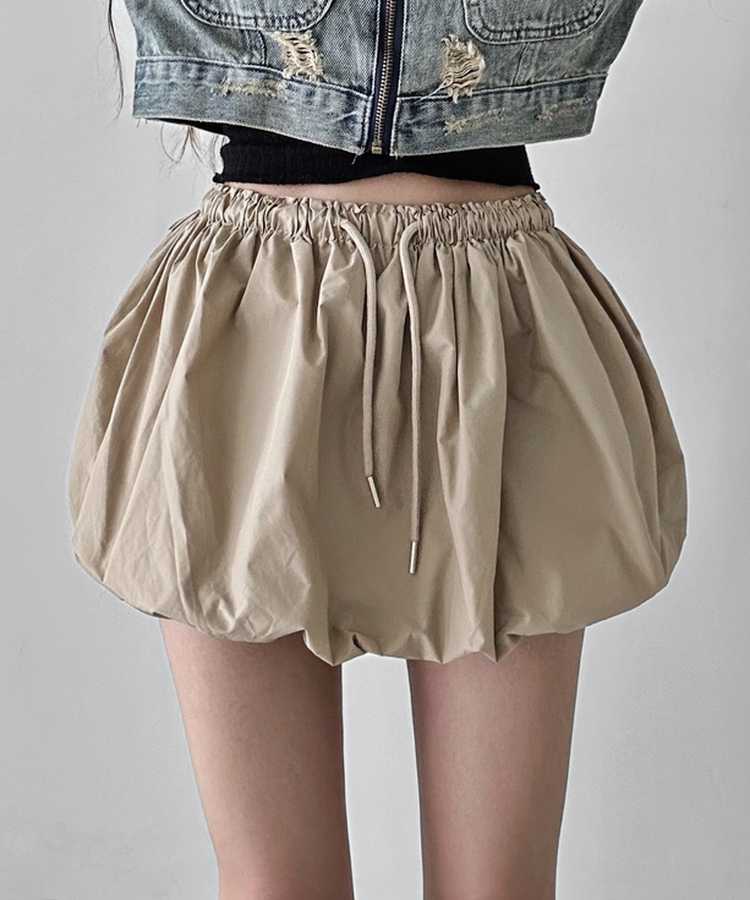 パンプキンバルーンミニスカート BEIGE