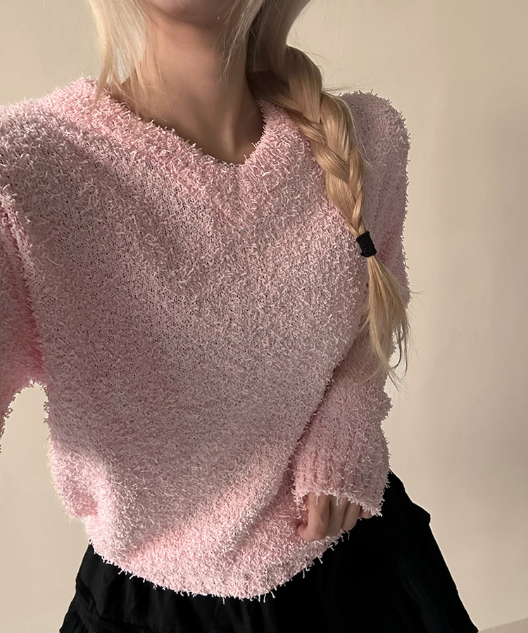ルーズVネックニット(5color) PINK