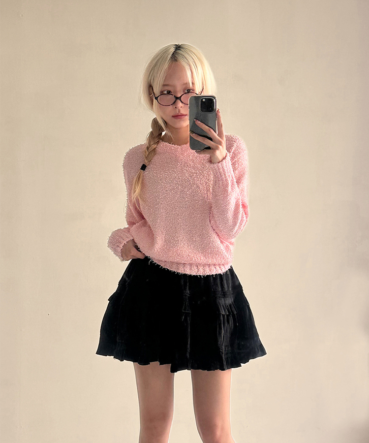 ルーズVネックニット(5color) PINK