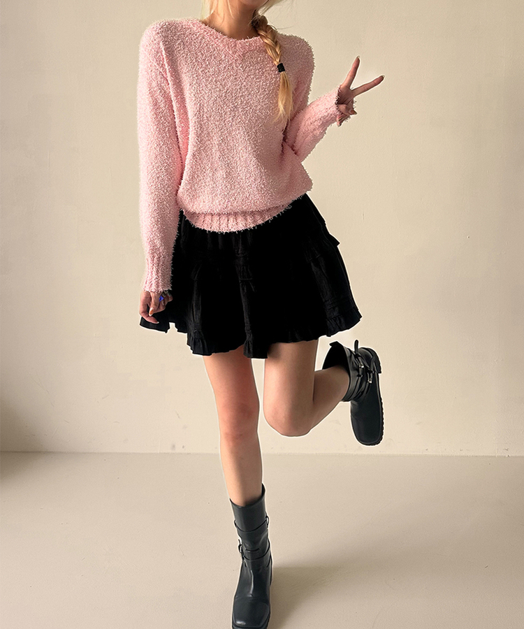 ルーズVネックニット(5color) PINK