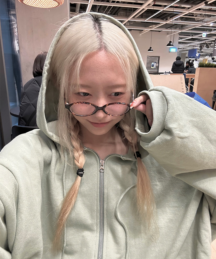 ルーズフィットフードジップアップ KHAKI