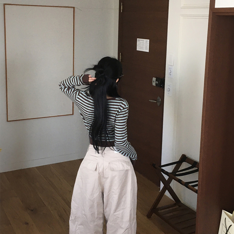 ストライプデイリーニット BROWN