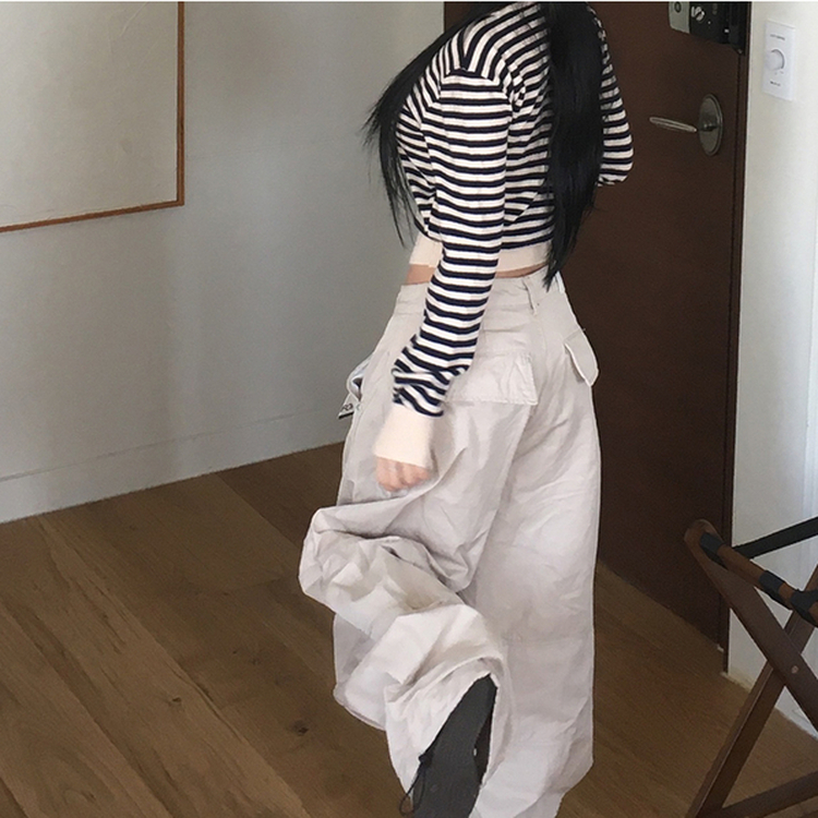 ストライプデイリーニット LIGHT BEIGE