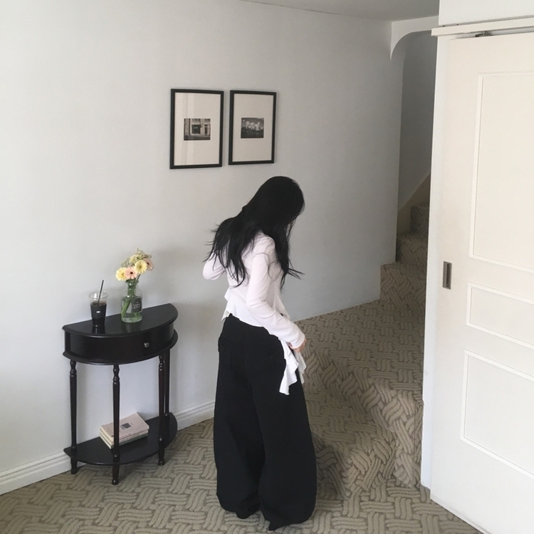 ワイドユニークパンツ BLACK
