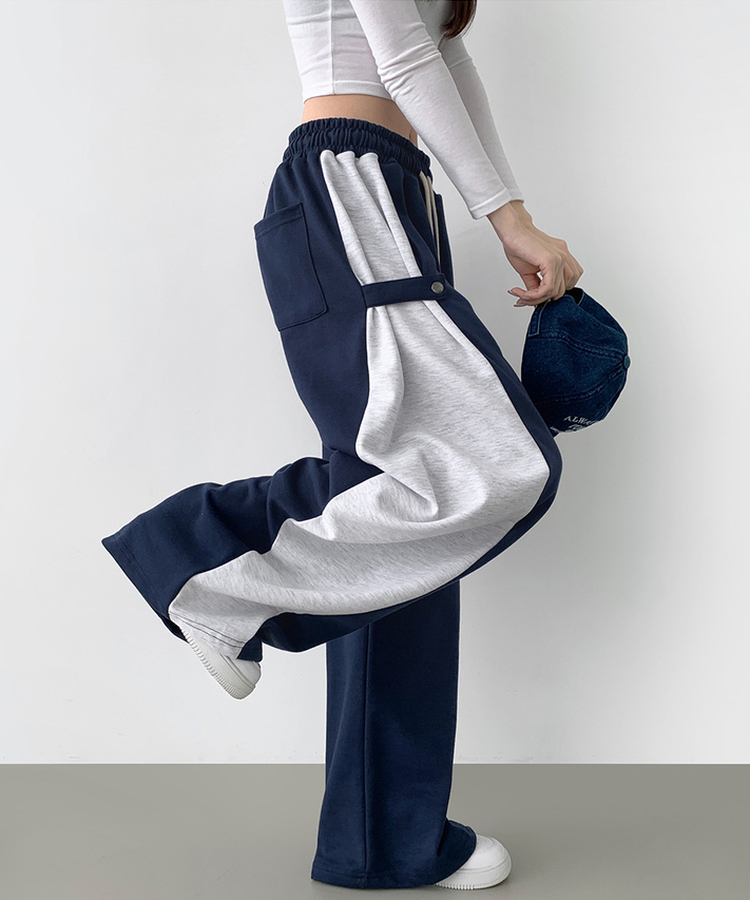 トレーニングパンツ ツートンワイドトレーニングパンツ DARK BLUE