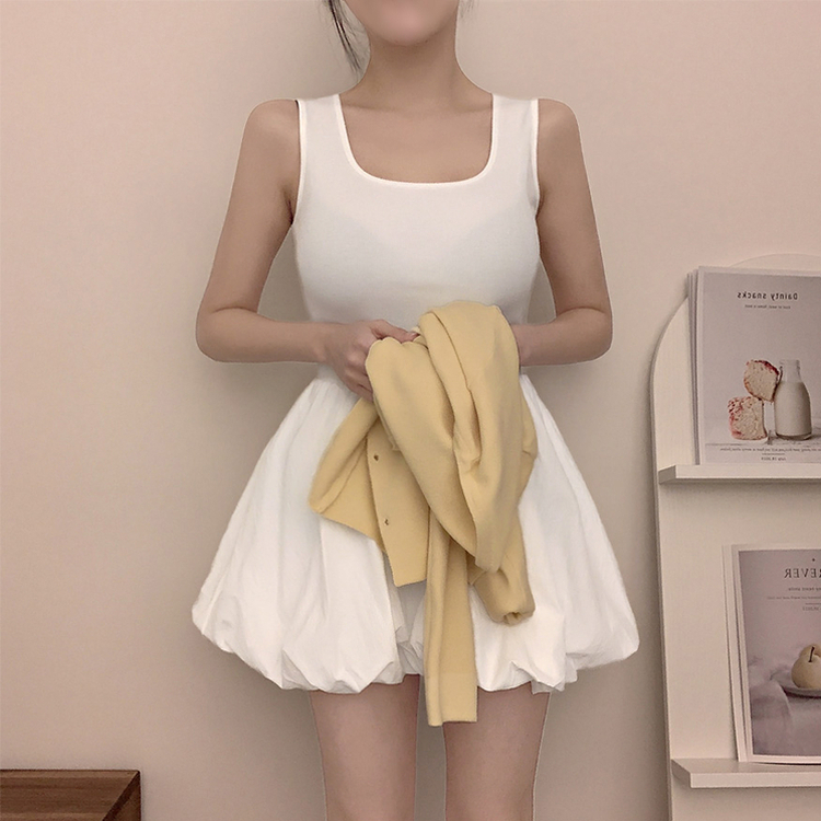 バルーンフレアレイヤードミニワンピース IVORY