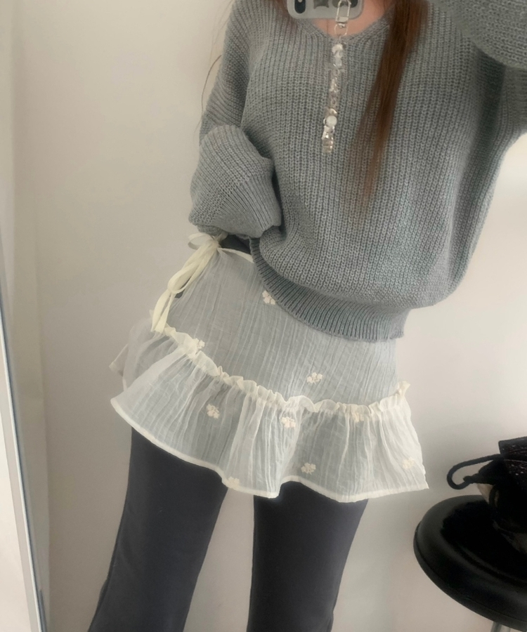 ワッぺンVネックニット(7color) GREY