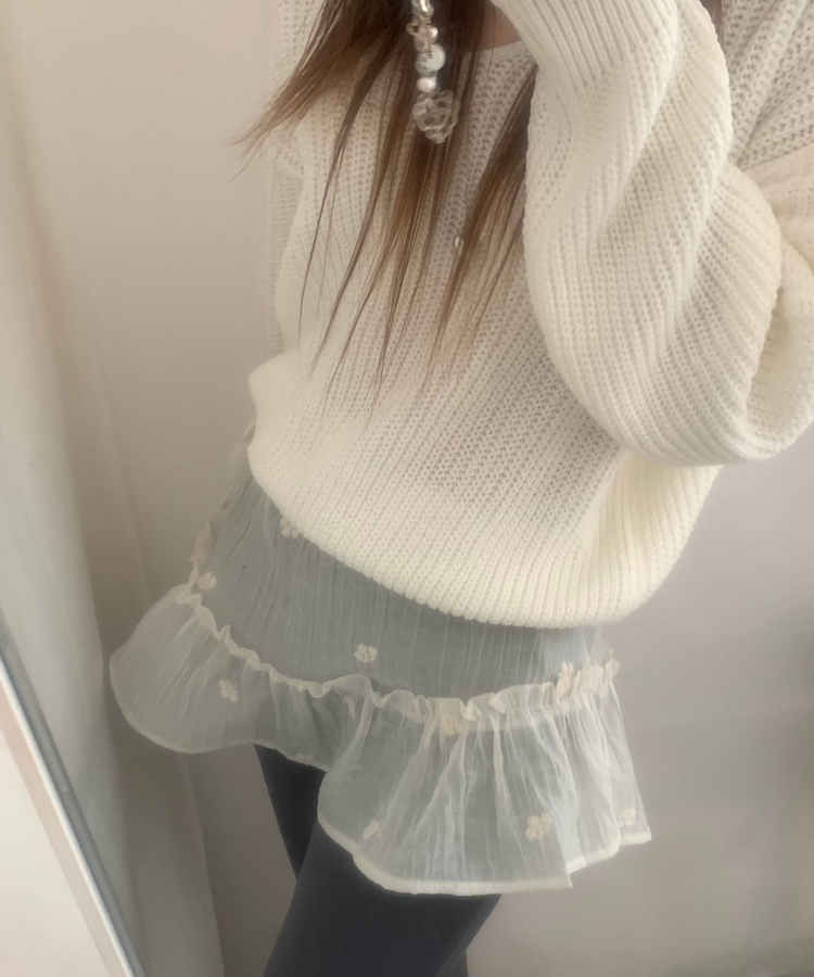 ワッぺンVネックニット(7color) IVORY