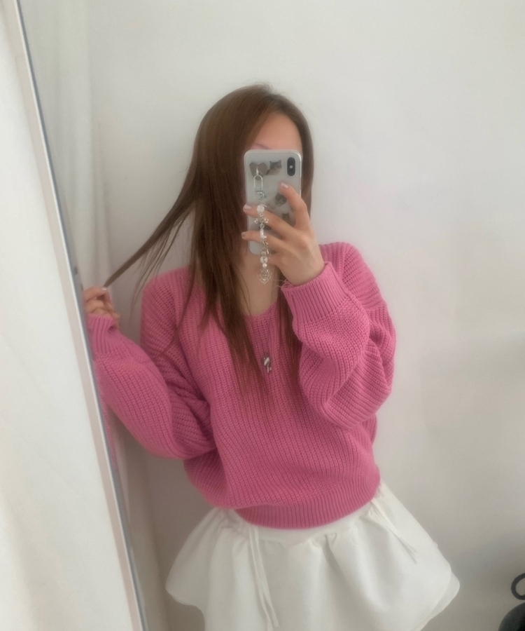 ワッぺンVネックニット(7color) PINK